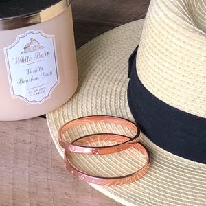 Rose Gold and Silver Love Bangle
